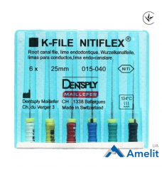 Інструмент ручний K-File Nitiflex №15-40, 25 мм (Dentsply Sirona), 6 шт./пак